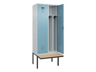 locker met bank,voor scheiding van kleding,HxBxD 2120x800x815mm,2vak - 1