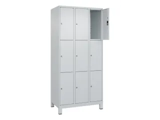 lockerkast,HxBxD 1950x900x500mm,3x3vakken,vak B 300mm,cil.-slot,voeten - 1