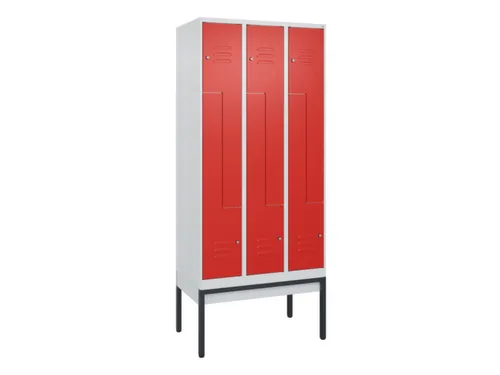 Z-garderobekast,HxBxD 2120x900x500mm,vak B 150/300mm,cil.-slot