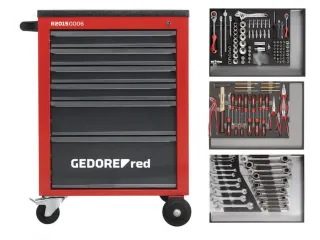 R21560004 Gereedschapsset in MECHANIC werkplaatswagen rood 129-delig - 1