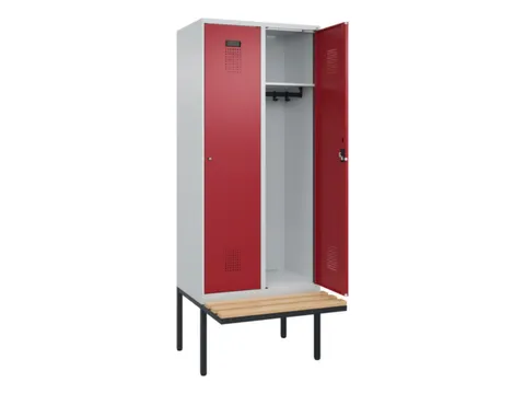 locker met bank,HxBxD 2120x800x815mm,2vak,vak B 400mm,cilinderslot