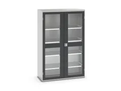 vitrinekast 2000x1300x550mm 4xStalen bodem romp RAL7035 front RAL7016