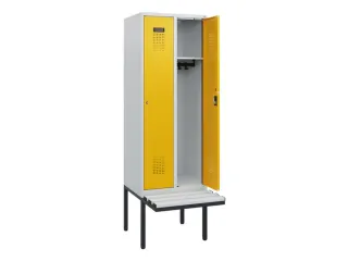 locker met bank,HxBxD 1950x600x815mm,2vak,vak B 300mm,cilinderslot - 1