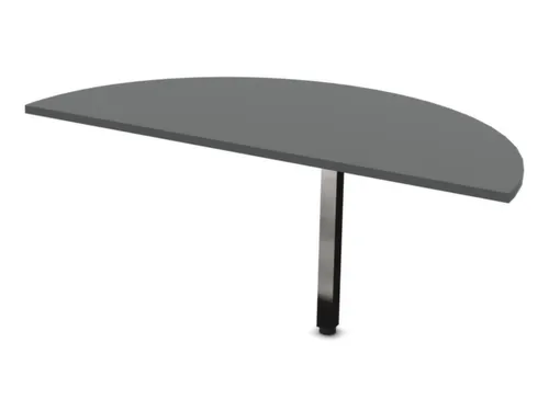 aanbouwtafel,HxBxD 740x1400x700mm,halfrond,MS-donkergrijs