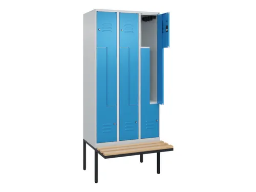 Z-garderobekast,HxBxD 2120x900x815mm,6vak,vak B 300mm,cil.-slot