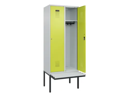 locker met bank,HxBxD 2120x800x815mm,2vak,vak B 400mm,cilinderslot