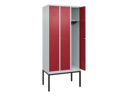 locker,HxBxD 2120x900x500mm,3vak,vak B 300mm,cil.-slot,voetonderstel