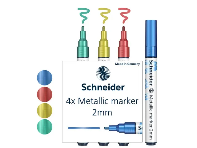 Metallic marker Schneider Paint-It 011 2mm etui 4st. (metallic blauw,