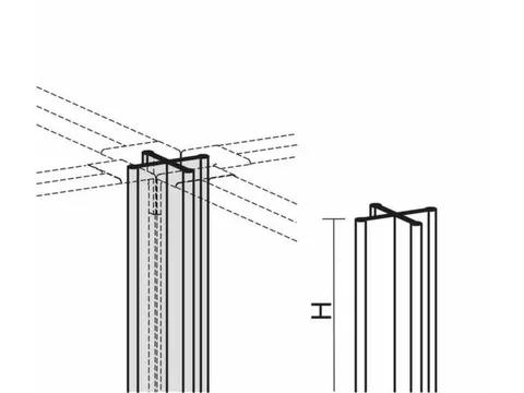 raccord d'angle 4x90° p. cloisons de séparation de bureau H 1600mm