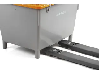 Zoutbak 210l 775x 790x 605mm Hdpe Grijs Deksel Oranje - 6