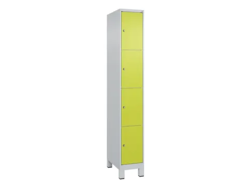 lockerkast,HxBxD 1950x300x500mm,1x4vakken,vak B 300mm,cil.-slot,voeten