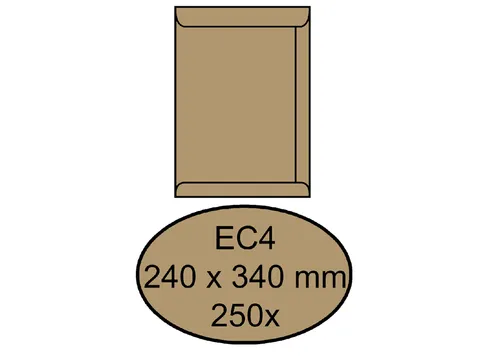Envelop Quantore Akte Ec4 240X340Mm 100Gr Bruin Gegomd Voordeelbundel