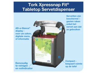Servetdispenser Tork Xpressnap tabletop N14 zwart 272900 - 5