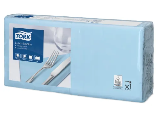 Tork 477844 Lunchservet Lichtblauw 33x33cm 2-laags 1/4 vouw 10x200st