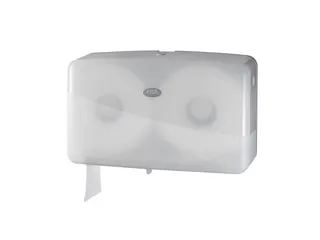 Euro Pearl 431007 WHITE jumbo duo-mini toiletrolhouder - 1