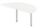 aanbouwtafel,i.h.v.,HxBxD 720-840x1600x800mm,halfrond,Bl-wit