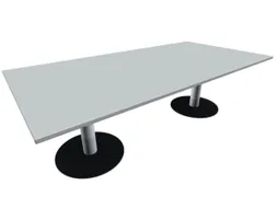 Vergadertafel Rechthoekig Hxbxd 72x240x120cm Blad Lichtgrijs Alu