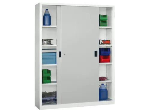 schuifdeurkast,HxBxD 1950x1500x500mm,RAL7035,front RAL7035