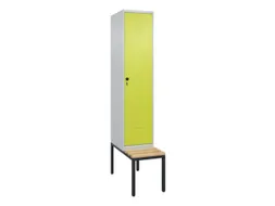 locker met bank,HxBxD 2120x400x815mm,1vak,vak B 400mm,draaigrendel