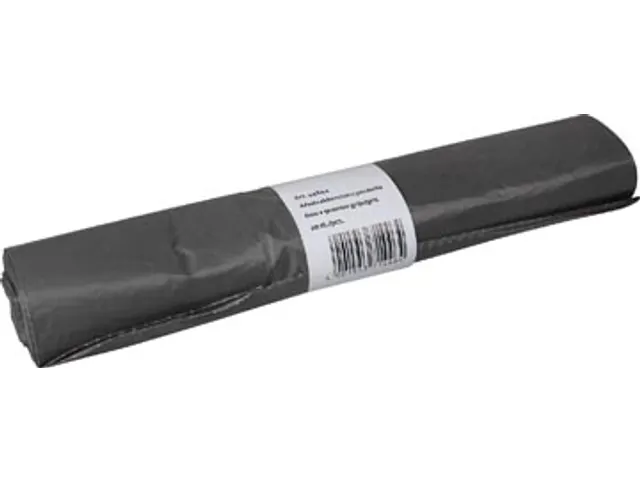 Vuilniszak 25 micron 60x90 cm 70L HDPE grijs rol van 20 stuks