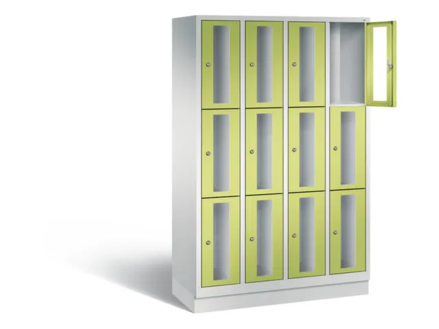 Lockerkast 1800x1190x500mm 4x3 vakken Cilinderslot, Sokkel, RDS1108060