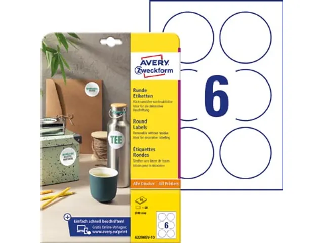 Ronde Etiketten Diameter 80 Mm Wit