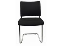 Bezoekersstoel Stof Zwart Zitting 450x480x450mm Sledeframe