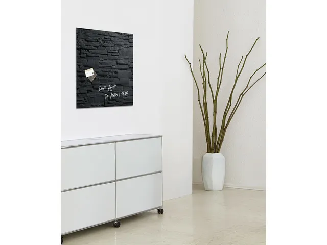 Glasmagneetbord Sigel Artverum 480x480x15mm leisteen