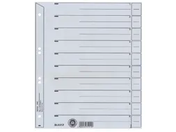 Scheidingsbladen Leitz A4 karton 200gr 6-gaats grijs
