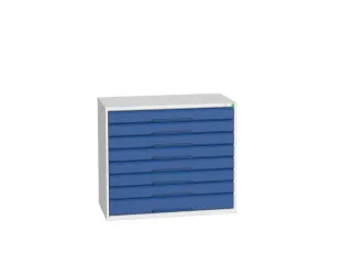 ladekast HxBxD 900x1050x550mm 8laden romp RAL7035 front RAL5010 - 1