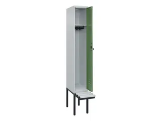locker met bank,HxBxD 2120x300x815mm,1vak,vak B 300mm,draaigrendel - 2