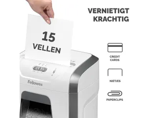 Papiervernietiger Fellowes 15C 4x40mm wit - 8