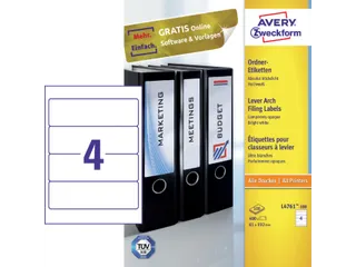 Rugetiket Avery Zweckform breed 61x192mm zelfklevend wit L4761-100 - 6