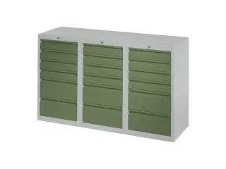 ladekast HxBxD 900x1500x500mm 18laden RAL7035 front RAL6011 - 2