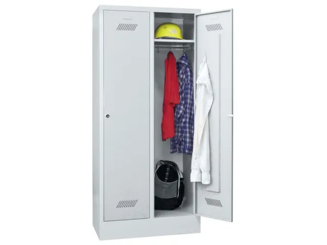 locker,RAL 7035,HxBxD 1850x800x500mm,2vak,vak B 400mm,cil.-slot,sokkel