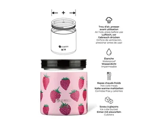 Lunchbox 700ml geïsoleerd ventilatie opening Strawberry - 3