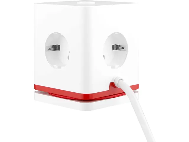 IOIO Stekkerdoos Kubus SW1000 3-voudig + 3x USB Wit