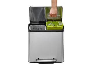 Afvalbak EKO EcoCasa Recycler pedaalemmer 15+15 liter RVS - 4