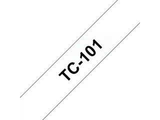 Labeltape Brother P-touch TC-101 standaard 12mm zwart op transparant - 2