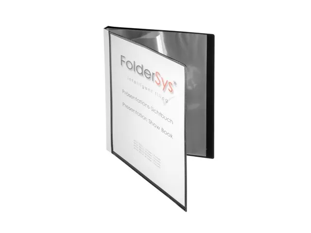#*Showalbum Foldersys A4 PP 10tassen zwart met frontsheet