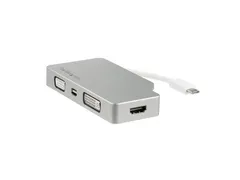 Aluminium A/v Reisadapter 4-in-1 Usb-c Naar Vga, Dvi, Hdmi Of Mdp 4k