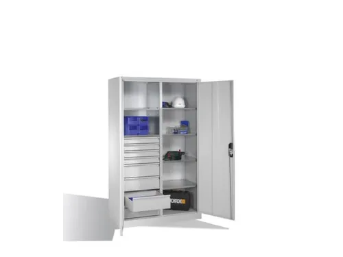 werkplaatskast,HxBxD 1950x1200x500mm,romp RAL7035,front RAL7035