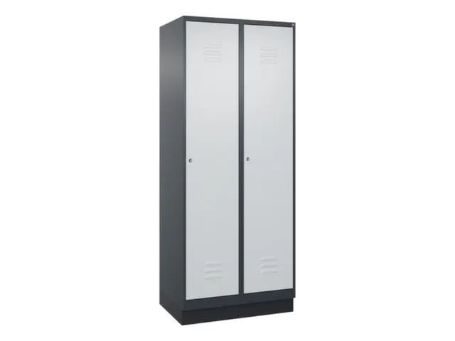 armoire vestiaire noir et blanc HxlxP 1950x800x500mm 2compart.