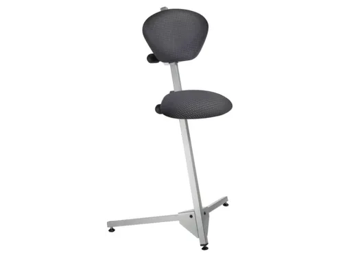 Stahulp Staalbuis Zitting Stof Beige / Bruin Onderstel Grijsaluminium