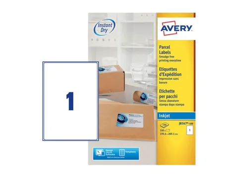 Etiket Avery J8167-10 199.6x289.1mm Inkjet Wit 10 Stuks