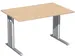 Bureau C-Poot Hxbxd 680-800x1200x800mm Decor Beuken Zilverkleurig