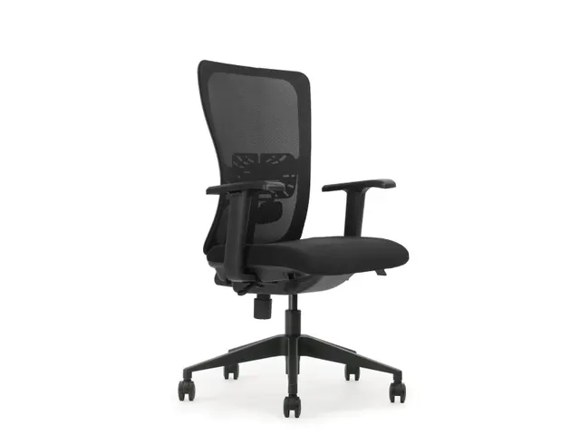 Bureaustoel serie 250 NEN-EN 1335 Zwart Mesh en Zwart voetkruis
