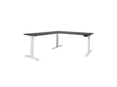 Elektrisch Hoekbureau Dextro Plus 200x200cm Frame Wit Blad Logan Eik