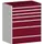 ladekast HxBxD 1200x1050x650mm 7laden RAL7035 front RAL3004