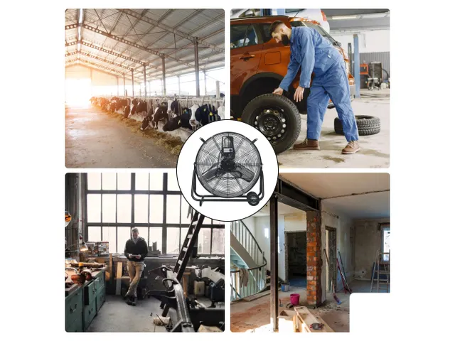 Vloerventilator Drum Metaal Ø 60cm Zwart